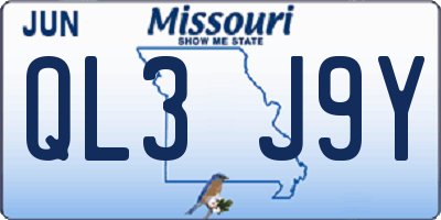 MO license plate QL3J9Y
