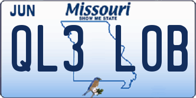 MO license plate QL3L0B