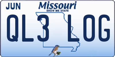 MO license plate QL3L0G