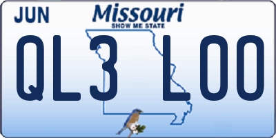 MO license plate QL3L0O