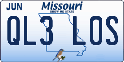 MO license plate QL3L0S