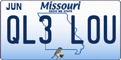 MO license plate QL3L0U
