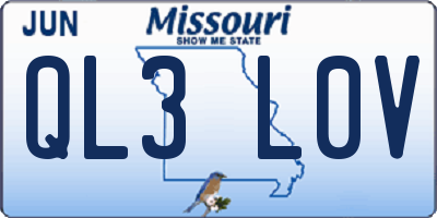 MO license plate QL3L0V