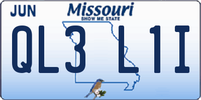 MO license plate QL3L1I