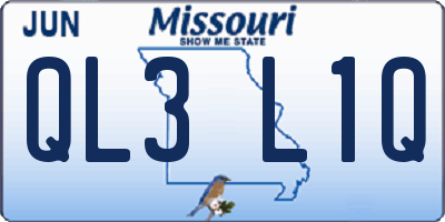 MO license plate QL3L1Q