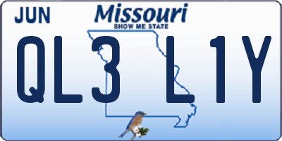 MO license plate QL3L1Y