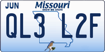 MO license plate QL3L2F