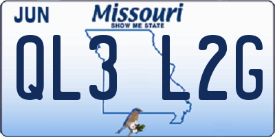 MO license plate QL3L2G