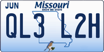 MO license plate QL3L2H