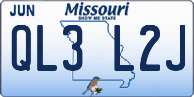 MO license plate QL3L2J