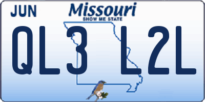 MO license plate QL3L2L