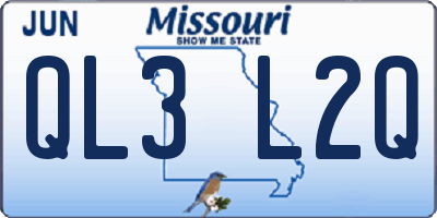 MO license plate QL3L2Q