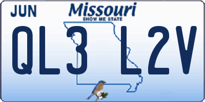 MO license plate QL3L2V