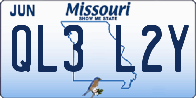 MO license plate QL3L2Y