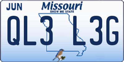 MO license plate QL3L3G