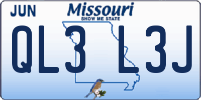 MO license plate QL3L3J