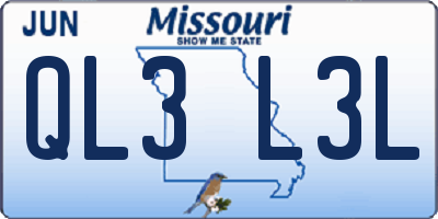 MO license plate QL3L3L