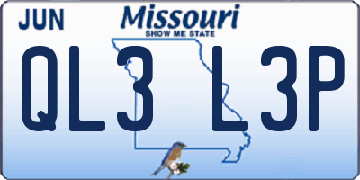 MO license plate QL3L3P