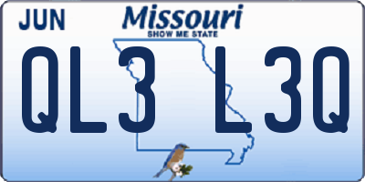 MO license plate QL3L3Q