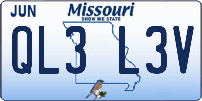 MO license plate QL3L3V