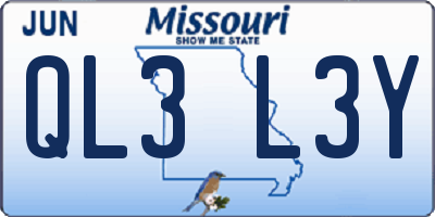 MO license plate QL3L3Y