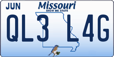 MO license plate QL3L4G