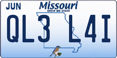 MO license plate QL3L4I