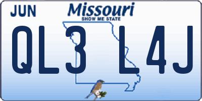 MO license plate QL3L4J