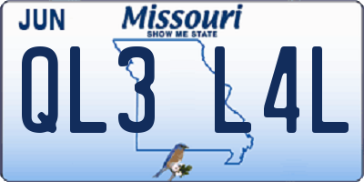 MO license plate QL3L4L