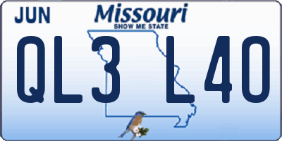 MO license plate QL3L4O