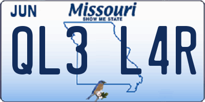MO license plate QL3L4R