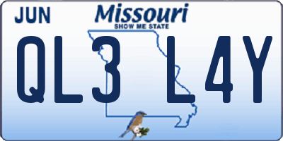 MO license plate QL3L4Y