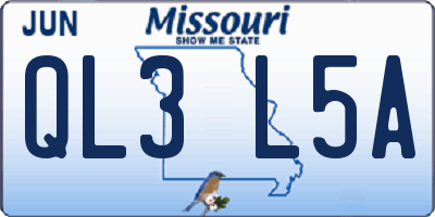 MO license plate QL3L5A