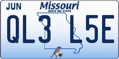 MO license plate QL3L5E