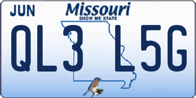 MO license plate QL3L5G