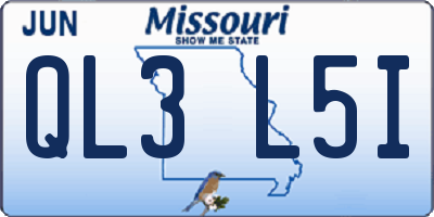 MO license plate QL3L5I