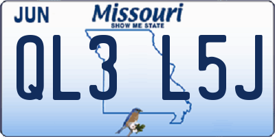 MO license plate QL3L5J