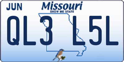 MO license plate QL3L5L