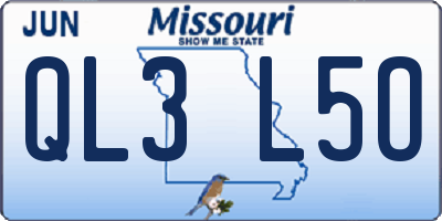 MO license plate QL3L5O