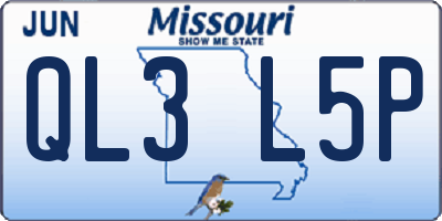 MO license plate QL3L5P
