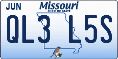 MO license plate QL3L5S