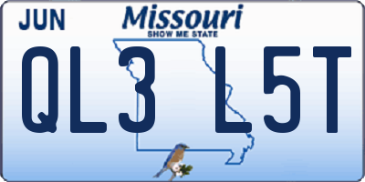 MO license plate QL3L5T
