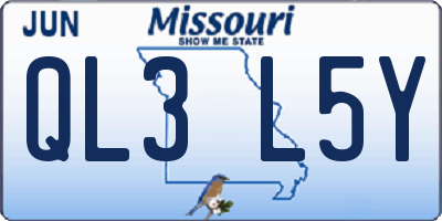 MO license plate QL3L5Y
