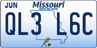 MO license plate QL3L6C