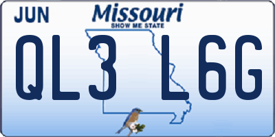 MO license plate QL3L6G