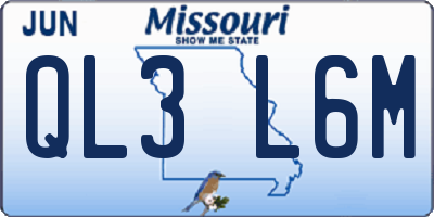 MO license plate QL3L6M