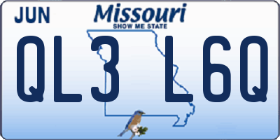 MO license plate QL3L6Q