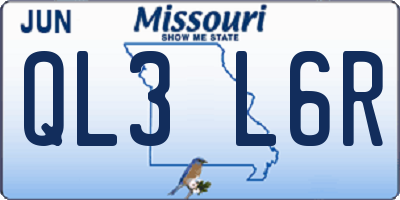 MO license plate QL3L6R
