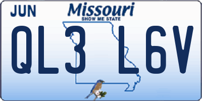 MO license plate QL3L6V