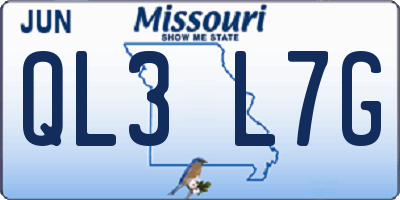 MO license plate QL3L7G